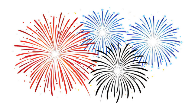 Colorful firework explosion isolated illustration isolated on transparent background