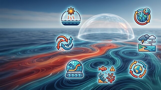 Ocean Current Disruption and Climate Change Infographic Concept