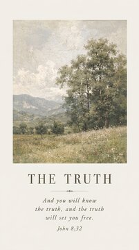 Christian bible verse quote posters with vintage landscape paintings.