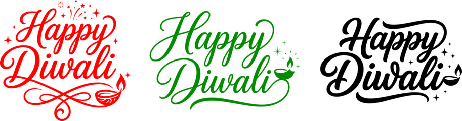Diwali wishes happy diwali typography designs for festival of lights © Parvez