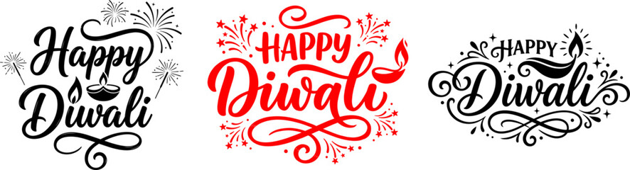 Diwali greeting cards and happy diwali wishes with fireworks and diya lights © Parvez