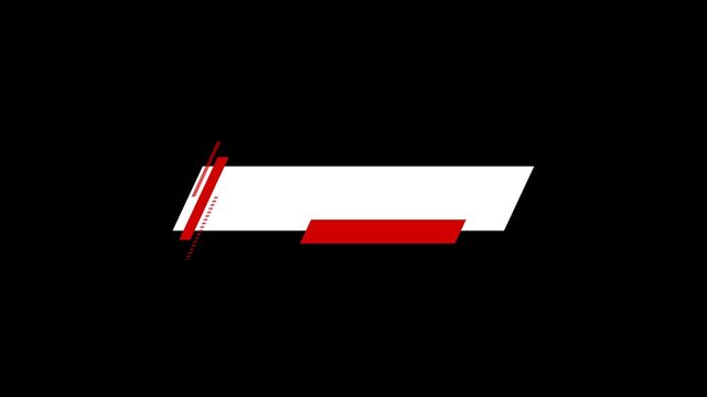 Red Slanted Lower Third Banner Animation on Transparent Background with Alpha Channel