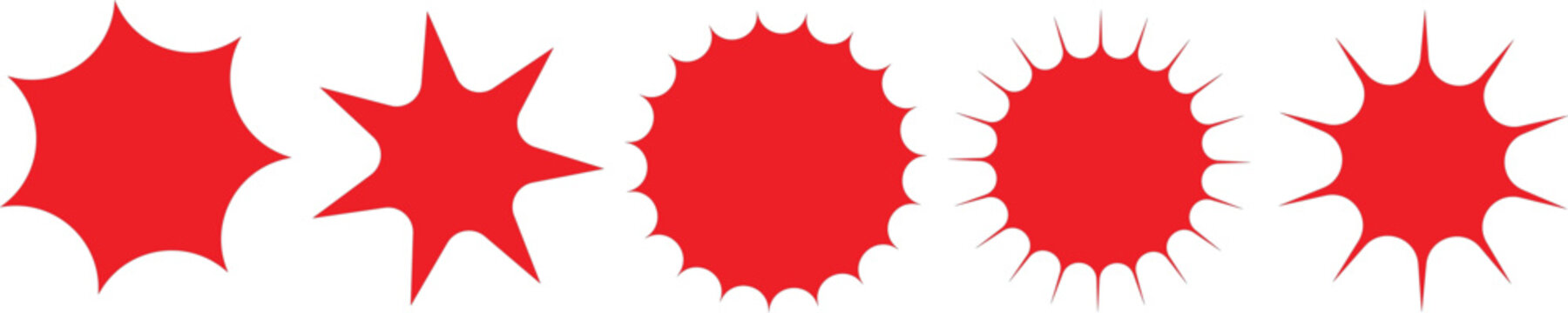 Five-star rating icon for reviews, red color, feedback labels, quality badges, and graphic design overlays