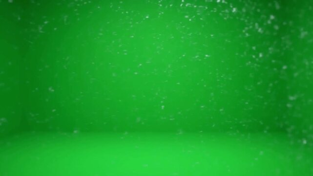 Underwater bubbles rising on a green screen background