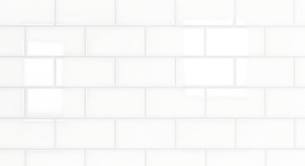 Fototapeta premium Clean White Subway Tile Wall Pattern in Minimal Interior Background