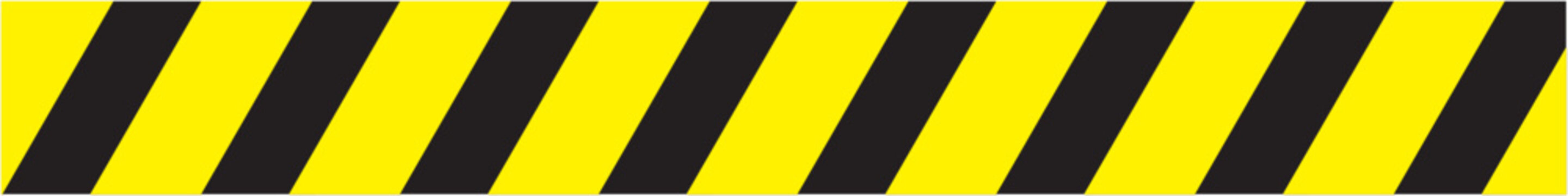 Yellow, black diagonal warning stripe tape pattern safety caution border design element transparent background