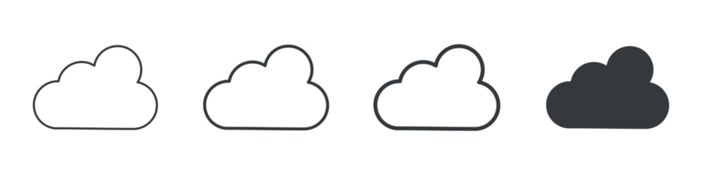 Cloud Different Icon Set Simple Style Collection 