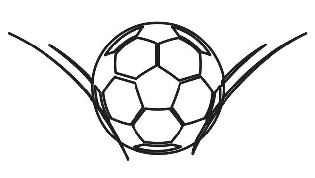 Soccer ball vector icon with motion lines impact splash effect outline illustration football dynamic action graphic minimalist black and white sports design scalable movement symbol