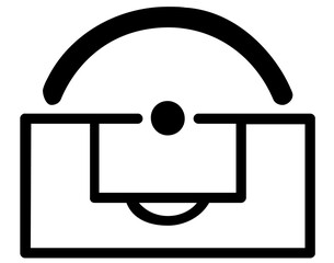 Fototapeta premium Minimalist Vector Icon Of Soccer Goal With Penalty Spot Mark In Center, Clean Line Art Illustration For Sports Design, Flat Scalable Graphic Element For Football Field And Gameplay
