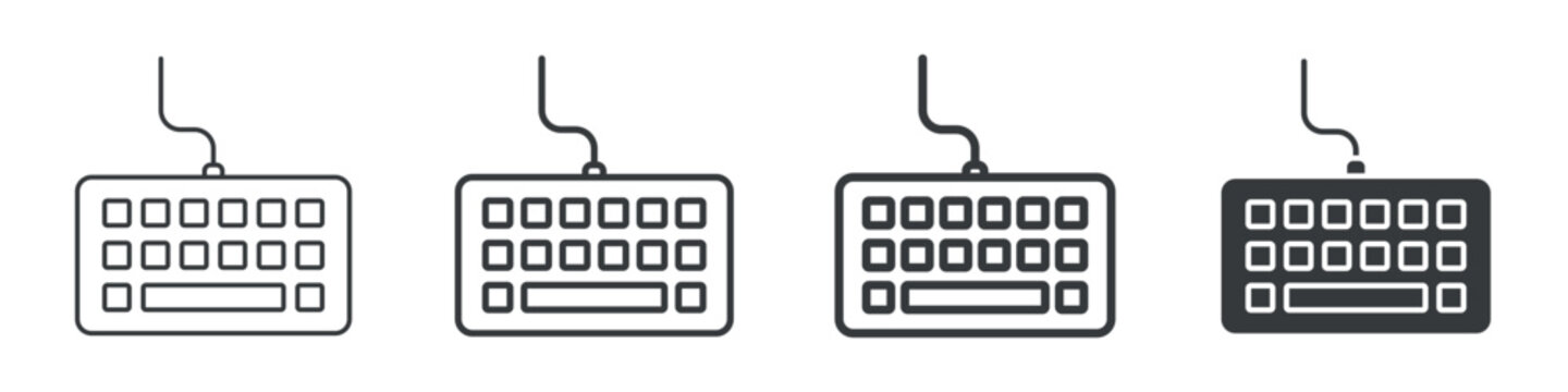 Keyboard Different Icon Set Simple Style Collection 