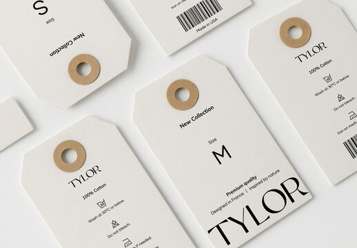 Minimal Clothing Tag Mockup With Elegant Branding Presentation PSD
