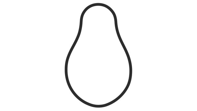 Minimalist papaya vector icon illustration with clean lines and flat design. Simple tropical fruit shape symbol for food, nutrition, and healthy lifestyle digital interfaces.