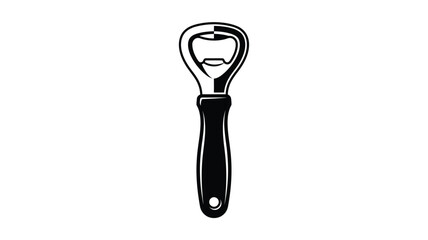 Fototapeta premium Bottle opener silhouette against a white background