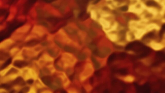 Abstract molten gold and red liquid metal background.