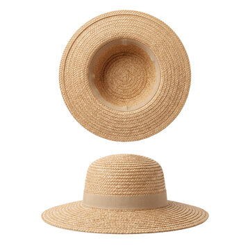 Straw hat from top and side views