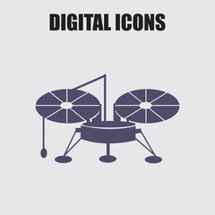 Lunar lander module minimalist icon with spacecraft exploration minimalist © KH