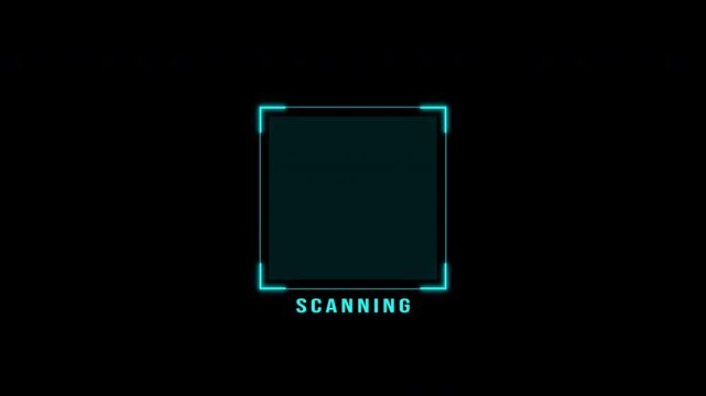 Digital QR code scanner overlay with QR code recognition and neon laser effect on alpha channel background with cross mark failed status on system 4K resolution.