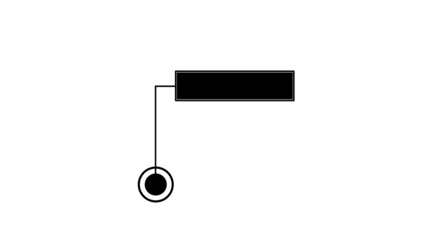 Animated callout infographic white rectangle text box on the right side with copy space, smooth HUD-style design. Motion Graphic concept. animation
