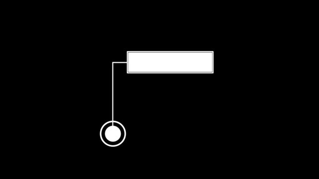 Animated callout infographic white rectangle text box on the right side with copy space, smooth HUD-style design. Motion Graphic concept. animation