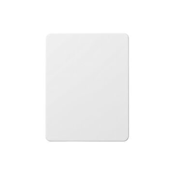 Blank white rounded rectangle plastic board mockup