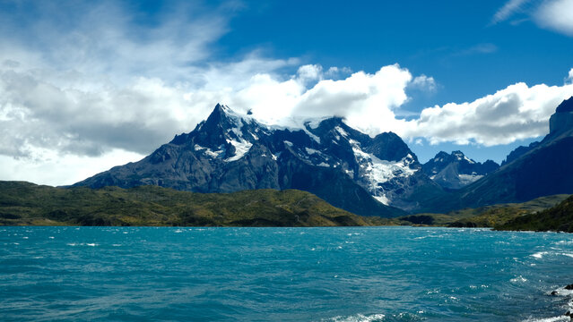 Scenic view of Torres del Paine National Park in Patagonia, Chile