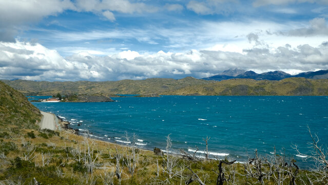 Scenic view of Torres del Paine National Park in Patagonia, Chile