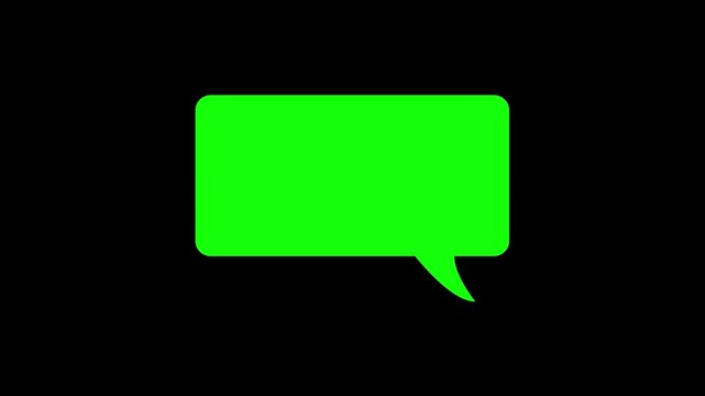 Blank text quote bubble display for text. Speech abstract black background Chroma Key And Alpha Channel Communication copy space Motion Graphic concept. animation