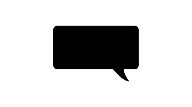 Blank text quote bubble display for text. Speech abstract white background Chroma Key And Alpha Channel Communication copy space Motion Graphic concept. animation