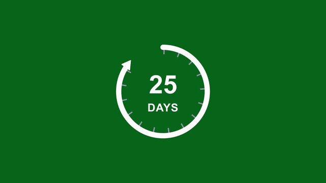 Calendar icon day 25 animation Luma matte with transparent background appointment, important date, Timetable time management, Motion Graphic concept. animation