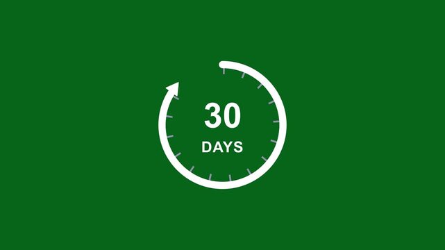 Calendar icon day 30 animation Luma matte with transparent background appointment, important date, Timetable time management, Motion Graphic concept. animation