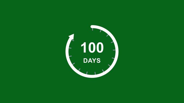 Calendar icon day 100 animation Luma matte with transparent background appointment, important date, Timetable time management, Motion Graphic concept. animation