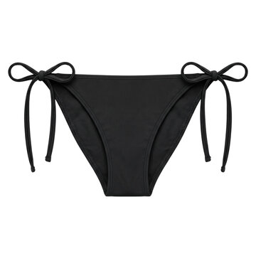 Classic black side tie bikini bottom swimwear