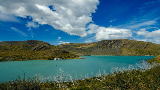 Scenic view of Torres del Paine National Park in Patagonia, Chile