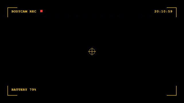 bodycam recording screen military tactical corner HUD camera display overlay 4k