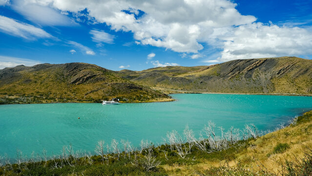 Scenic view of Torres del Paine National Park in Patagonia, Chile