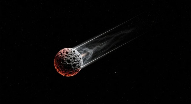 A large asteroid burns up entering atmosphere causing explosion in space