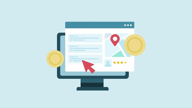 Search engine advertising, Pay per click, Digital advertising 2d Animation with Alpha Matte