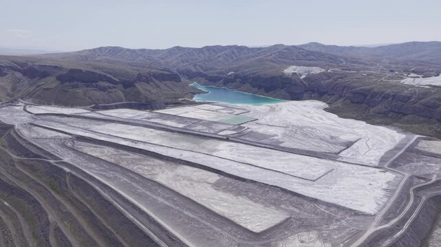 Drone Footage of Cayirhan Thermal Power Plant in Nallihan Ankara Turkey Showing Industrial Energy Infrastructure and Cooling Towers