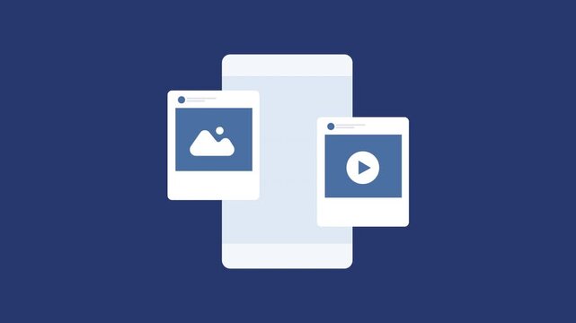 Sharing social media content from mobile phone, Social media content post 2d animation with alpha matte