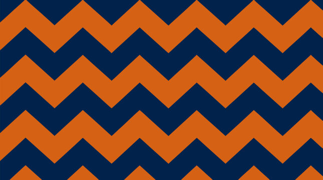 Bold seamless chevron zigzag pattern in deep navy and burnt orange, high contrast geometric vector background for energetic branding, sports graphics, textiles and modern packaging