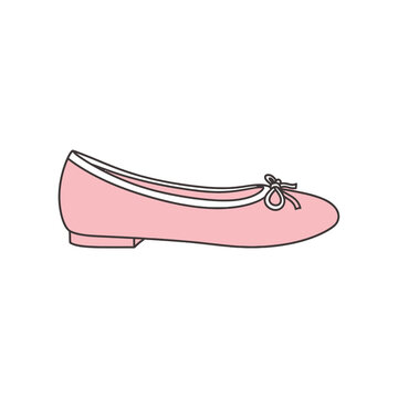 Elegant pink ballerina shoe high heel vector element