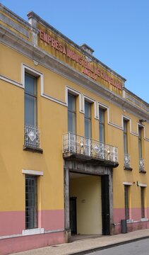 Hat Museum building facade San Joao da Madeira Portugal. Portugal - Norte