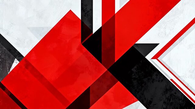 Abstract geometric pattern with red black and white