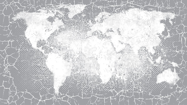 Black watercolor world map illustration isolated on white Abstract world map with black watercolor splash effect