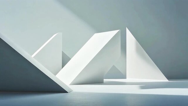 Abstract white 3D geometric shapes background