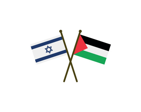 Crossed Israel and Palestine Flags for Peace