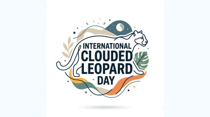 Naklejka premium Clouded Leopard Day Illustration for Wildlife Conservation Awareness