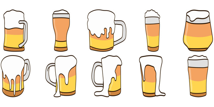Cool Beer with Foam Illustration