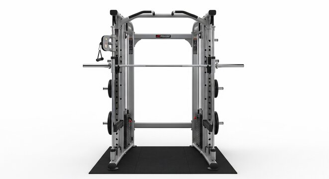 Professional Smith Machine Power Rack for Strength Training.