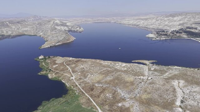 Drone Footage of Juliopolis Necropolis in Cayirhan Nallihan Ankara Turkey Showing Roman Byzantine Tombs and Archaeological Terrain